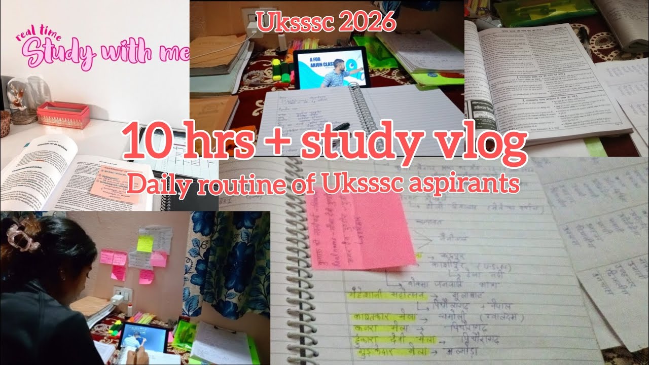 (1/30) 10 hours study vlog 📚।। UKSSSC 2026 preparation।। Daily study routine #uksssc 2026