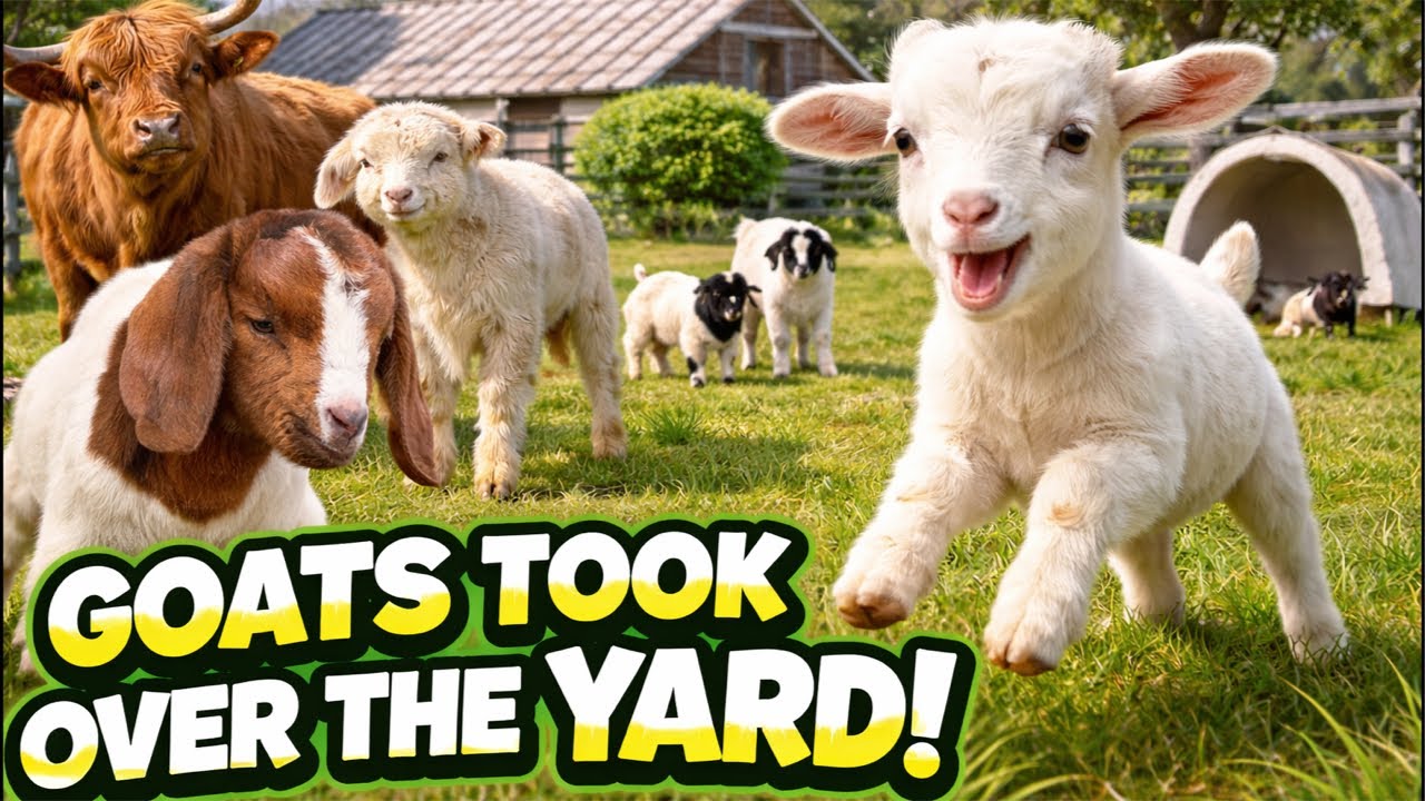 Boer Goat Kid & Nanny Cam / Free Roaming and Grazing The Yard