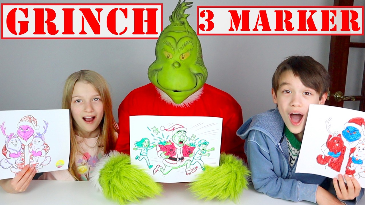 3 Marker Challenge with The Grinch IRL!