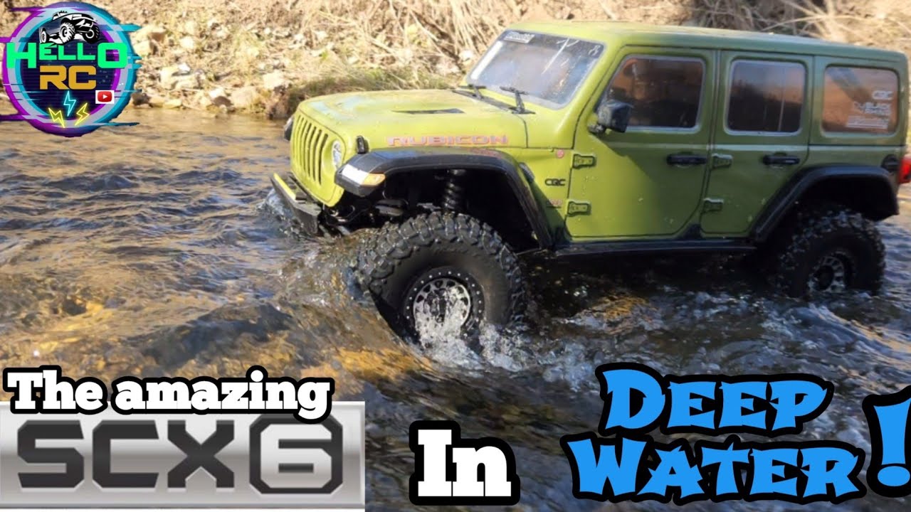 Deep water creek run with the Axial  scx6 Jeep Rubicon