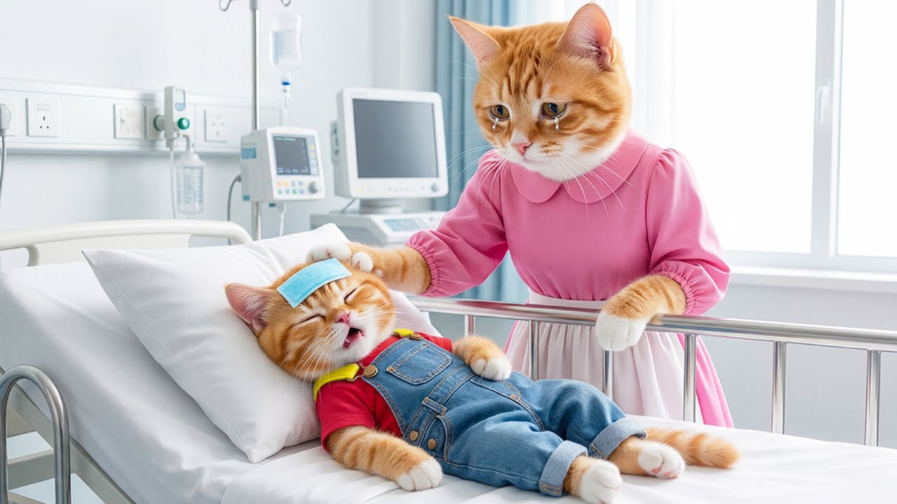💔🚑 Mama Cat Rushes Unconscious Kitten to the Hospital — A Mother’s Love That Saves Her Baby 🐱❤️