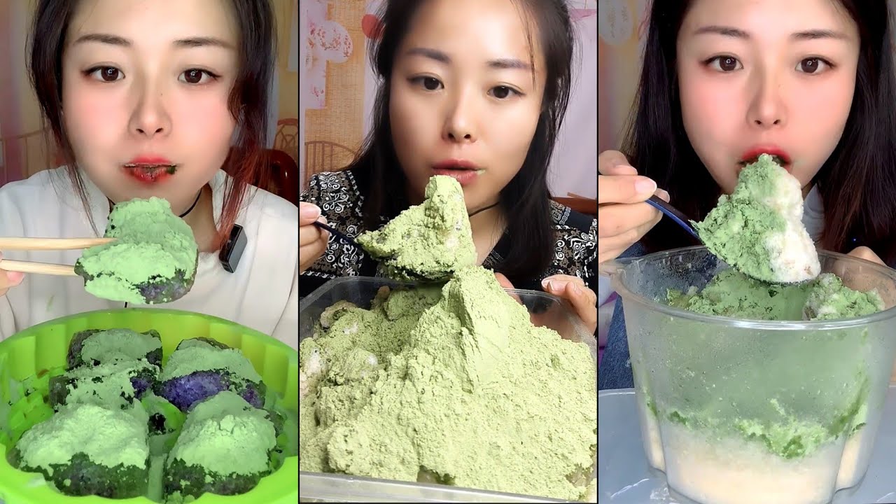 her matcha ice eating asmr