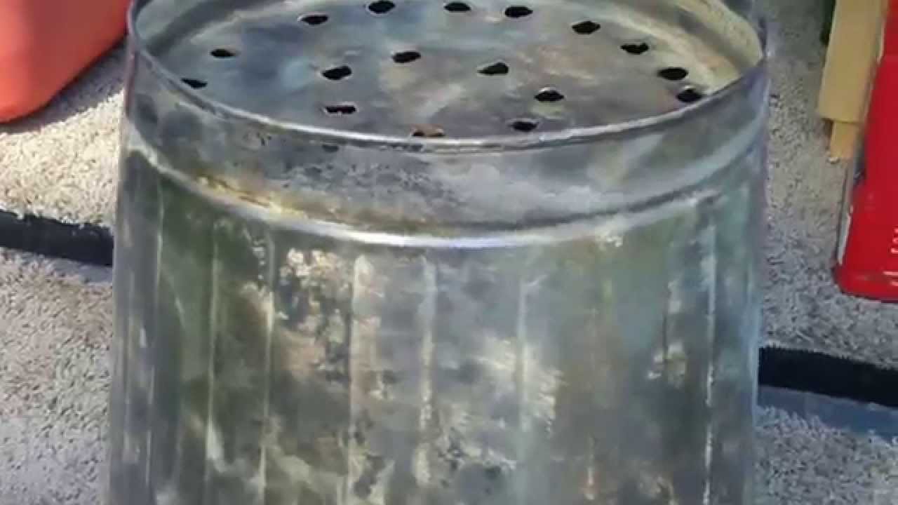 My fire barrel/bucket made from a waste basket.