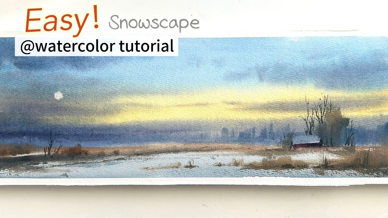I Promise ，Anyone Can Paint This! Easy Winter Watercolor Landscape