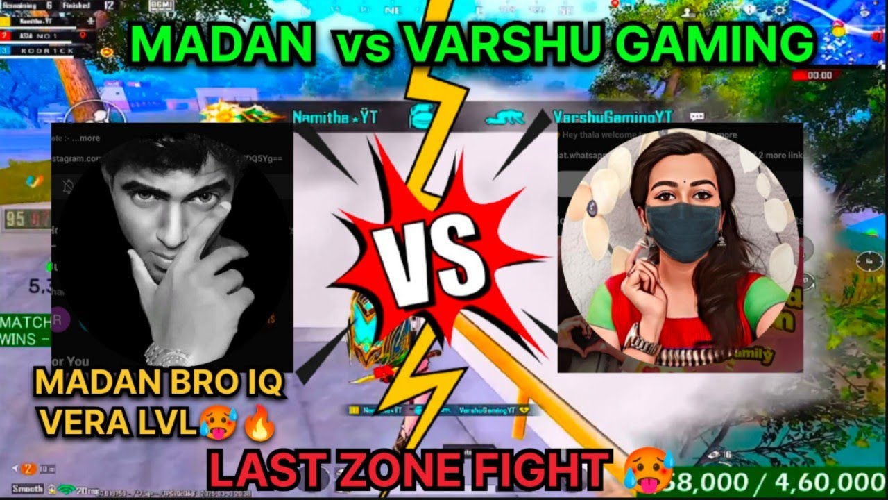 MADAN🔥vs VARSHU GAMING || LAST ZONE FIGHT 🥵|| BOTH POV || #madan #madanop #bgmi #bgmitamillive