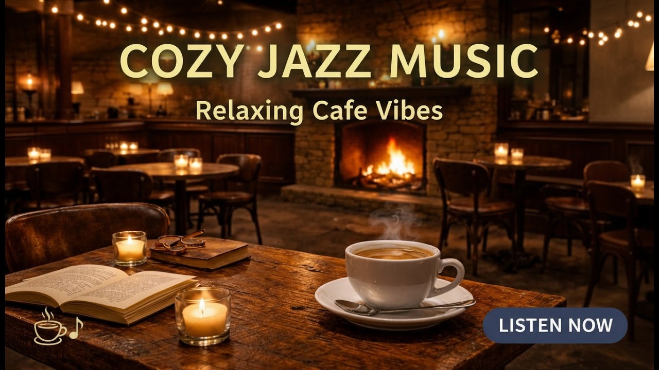 🔥 Jazz by the Fireplace | Relaxing Café Night Vibes