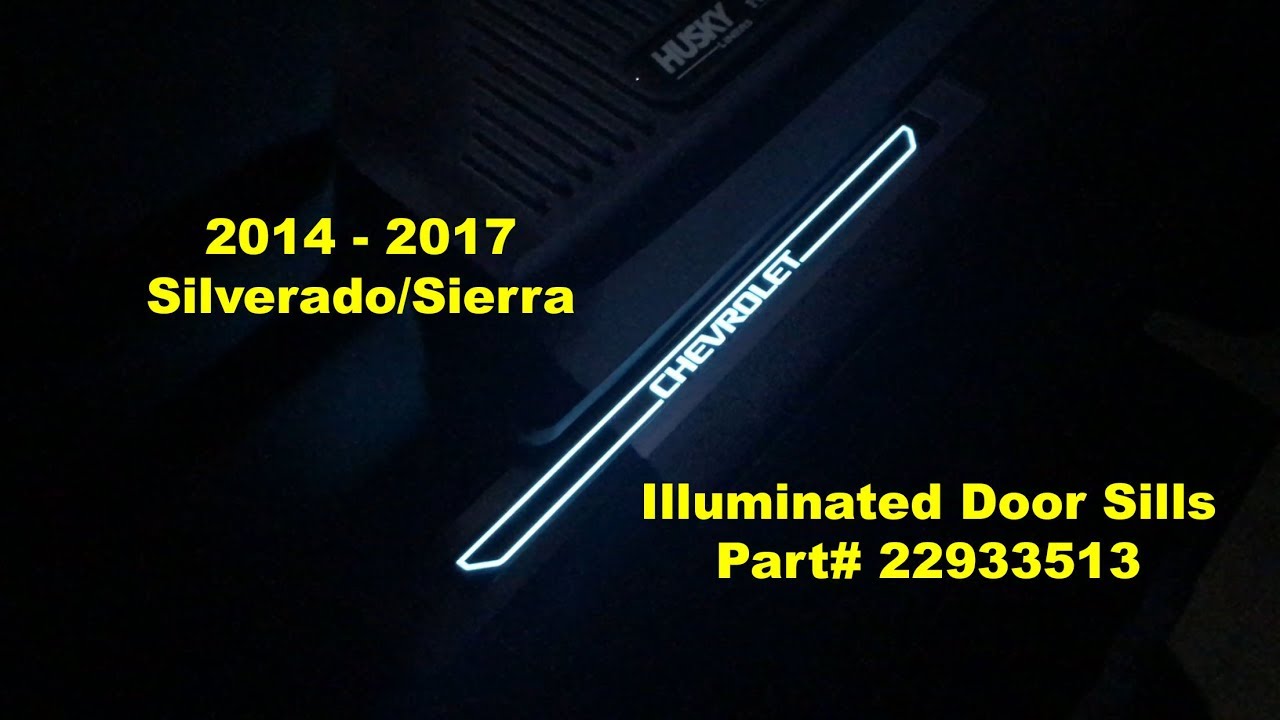 2014–2017: Silverado/Sierra — накладки на пороги с подсветкой, артикул № 22933513