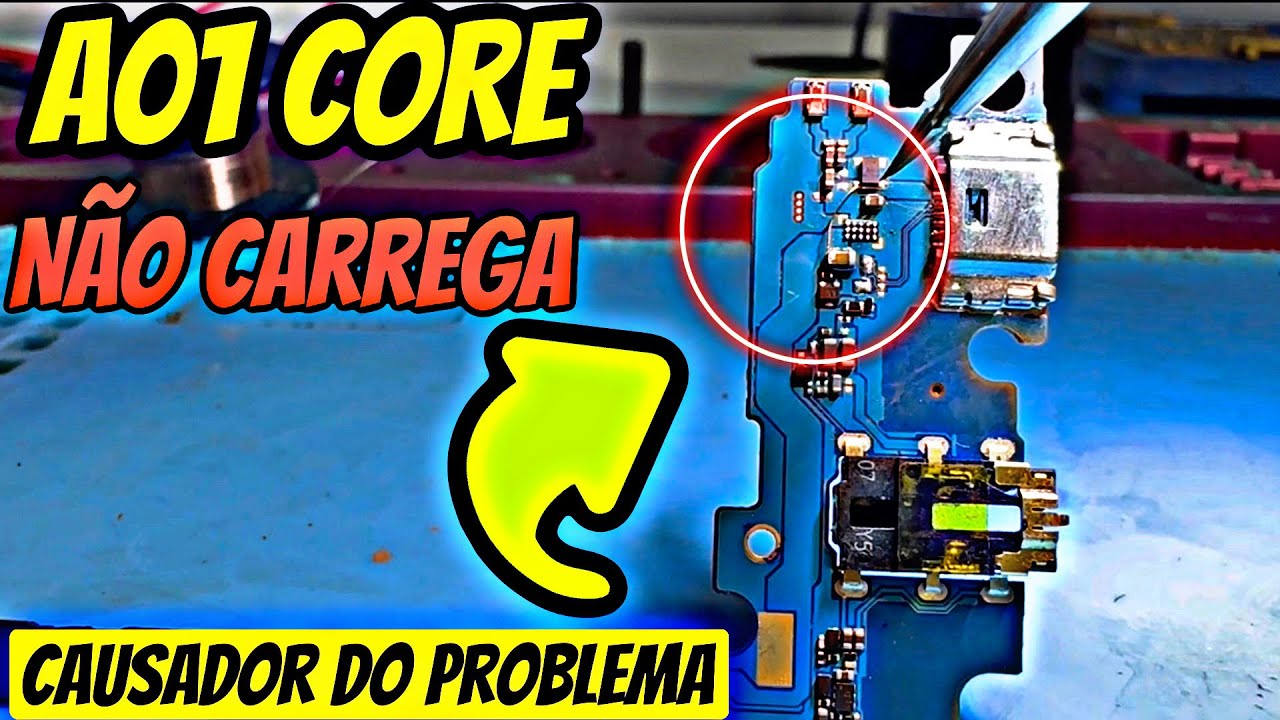 Samsung A01 Core Não carrega mesmo trocando conector de carga | Como resolver