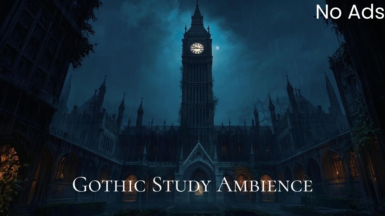 🌧️ Rain Over the Forgotten Cathedral Garden | Gothic Study Ambience 🌑