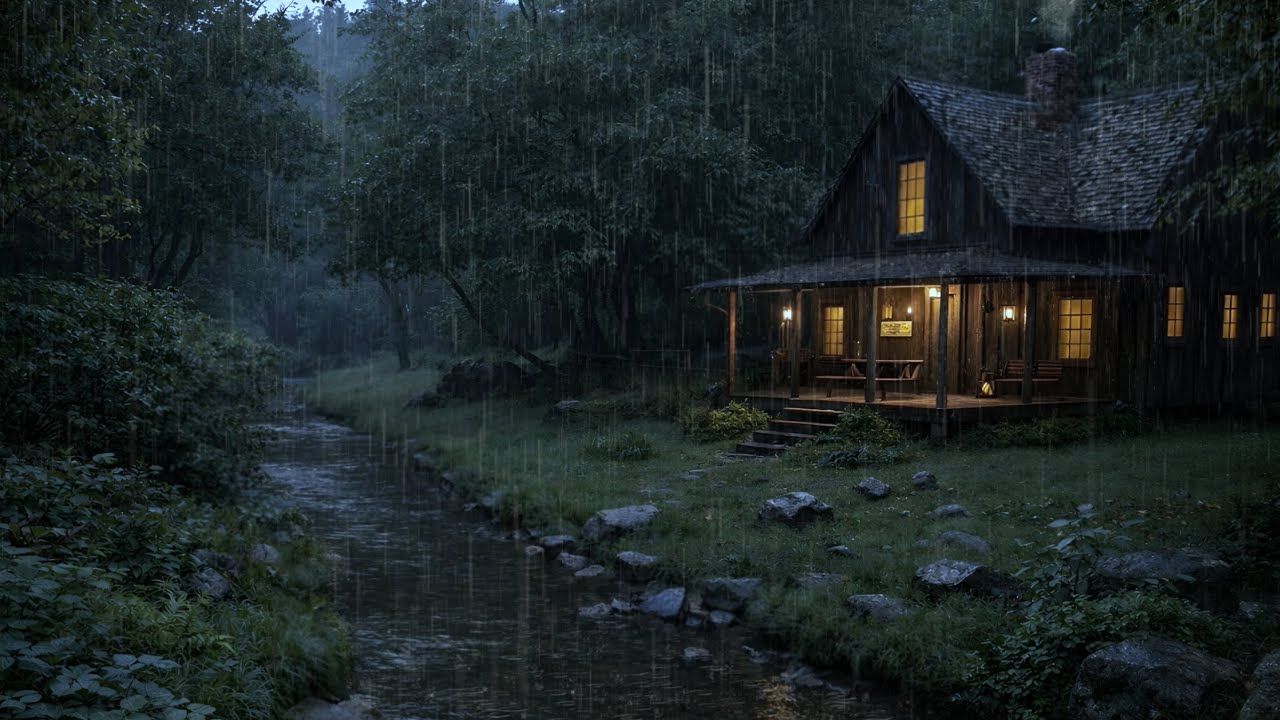 Close Your Eyes and Unwind | Soothing Rainstorm in the Cozy Forest Cabin for Deep Rest and Relax ⛈️ 