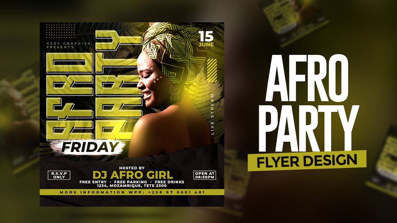 How To Design Night Club Flyer In Photoshop | AFRO PARTY FLYER ( DOWNLOAD FREE )