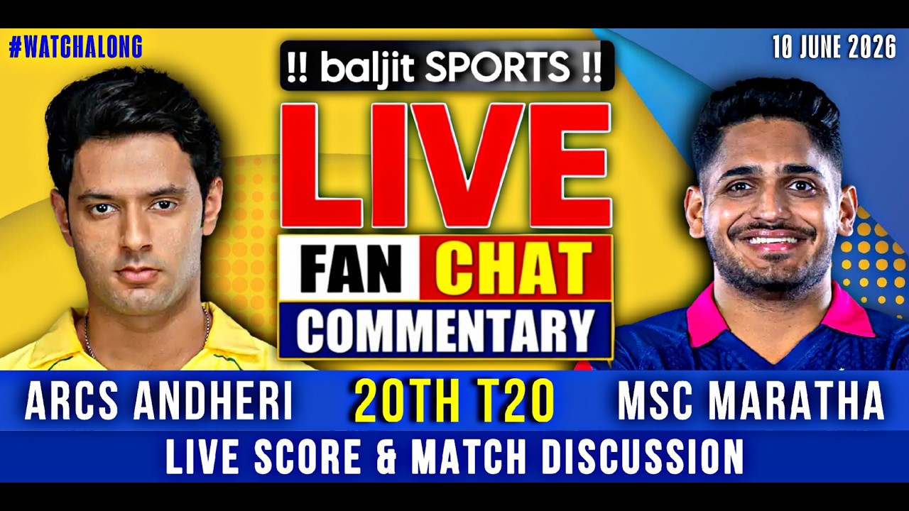 🔴 AA vs MMR | Arcs Andheri vs MSC Maratha Royals | 20th T20 | Live Score & Fan Commentary