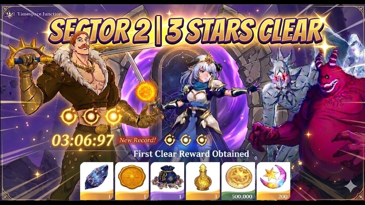Red & Grey Demons Boss Fight 3⭐Clear - Timespace Junction | 7DS: Origin