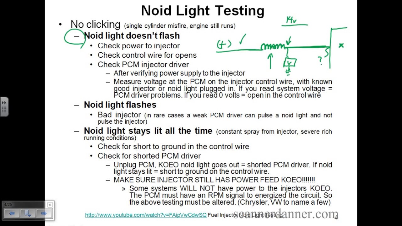 Fuel Injector Testing with basic tools (noid light, test light)
