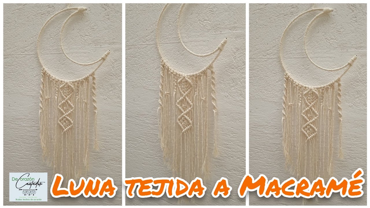 Luna boho tejida a macramé de 75 cm * 25 cm
