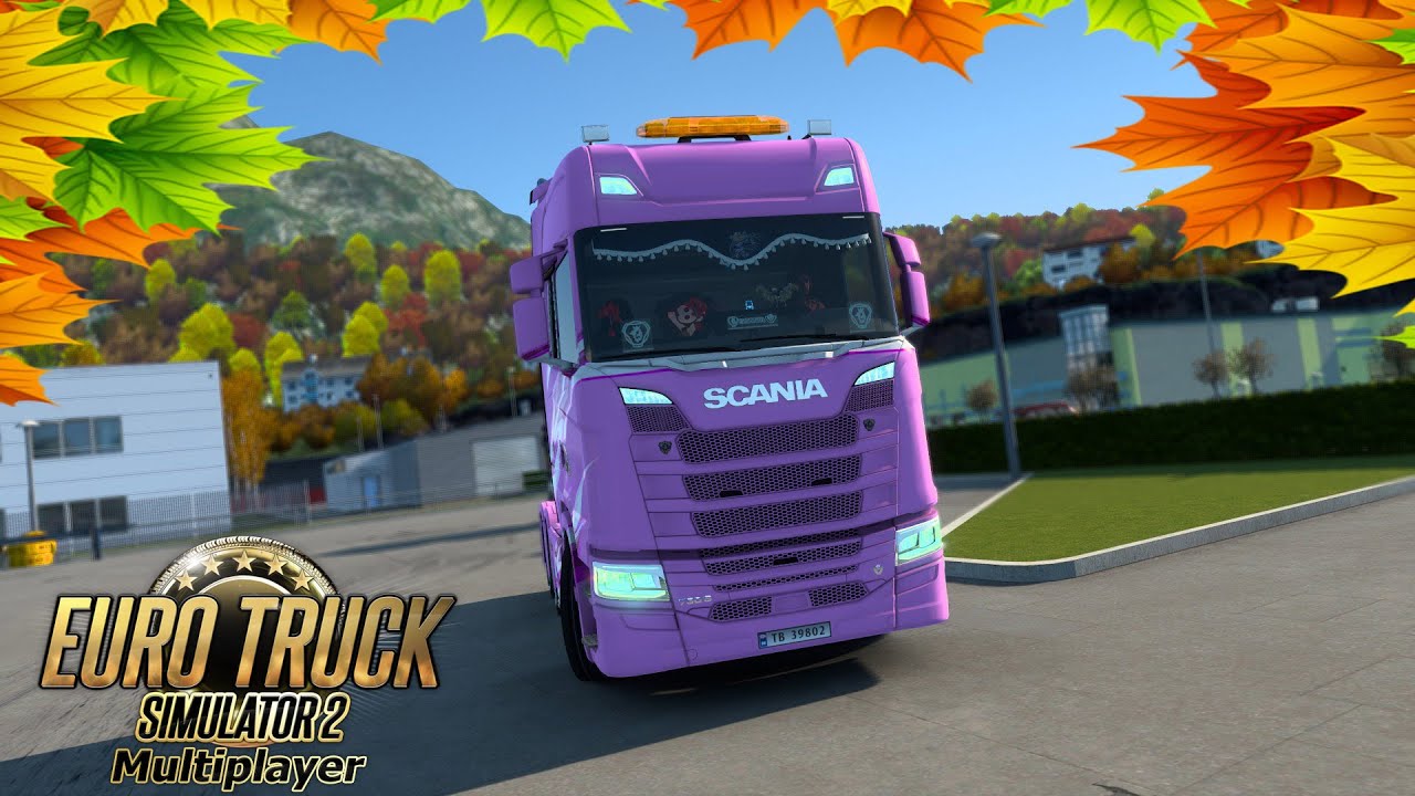 Euro Truck Simulator 2 V1.56.1.11s Multiplayer Ивент The Big Pumpkin Pickup (Новый руль Moza R5)