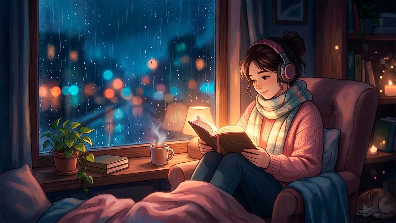 Rainy Night Lofi Blues 📖 | Cozy Reading Music to Relax & Focus
