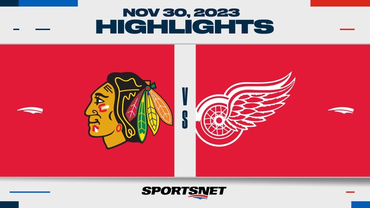 NHL Highlights | Blackhawks vs. Red Wings - November 30, 2023