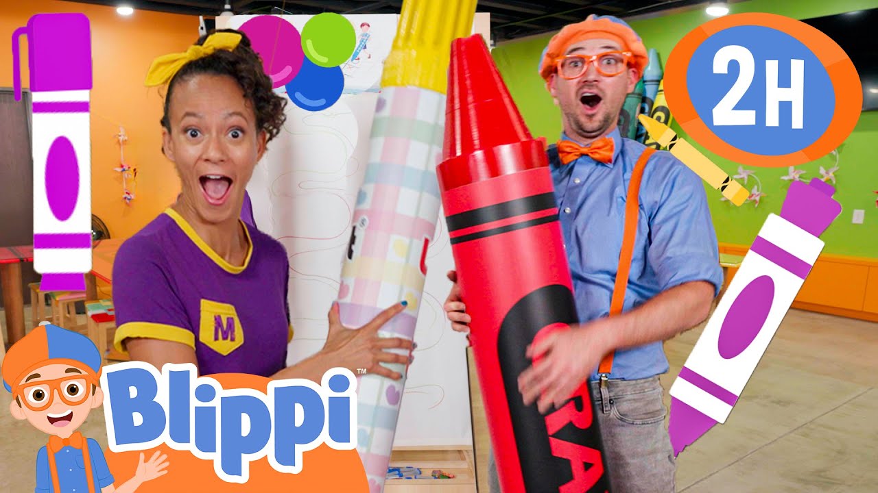 How Crayons are Made! | Blippi Painting for Kids  | Moonbug Kids - Art for Kids 🖌️