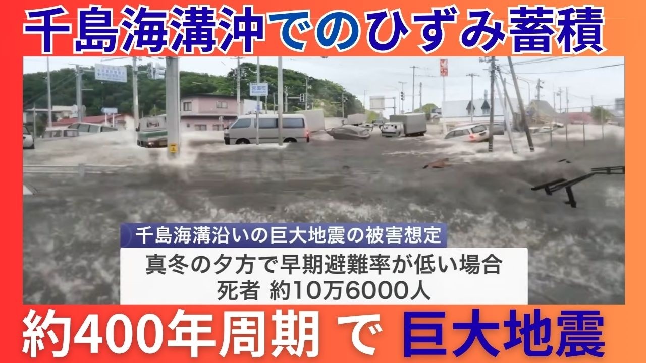 国内最大クラスの地震＆大津波が再び想定！？『千島海溝沖でのひずみ』蓄積が明らかに＿約400年周期で起こる災害に現実味『20ｍ超』津波も…専門家「避難準備の確認を」【東日本大震災から15年】
