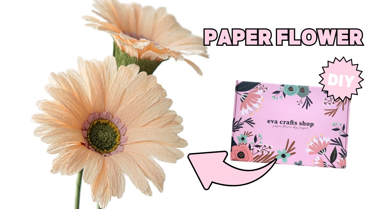 [paperflower][페이퍼플라워]주름종이로 거베라꽃 진짜처럼 만들기 / How to make beautiful flowers - gerbera paper flower