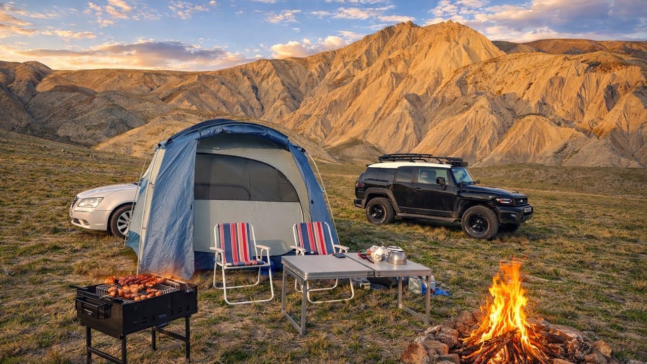 Dostlarla tam dağların arasında kamp | Camping in the mountains with friends.