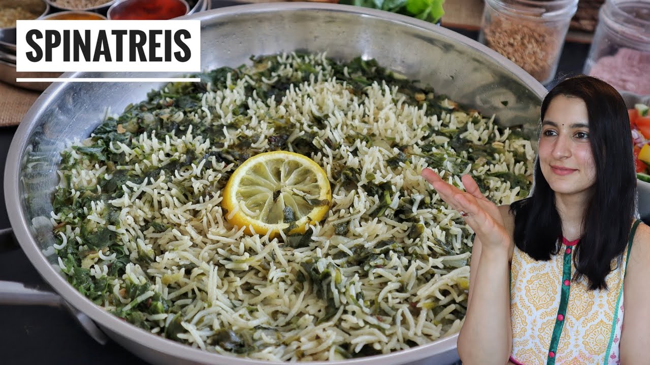Spinatreis mit Joghurtbeilage - Blitzschnelles Basmatireis-Rezept !!