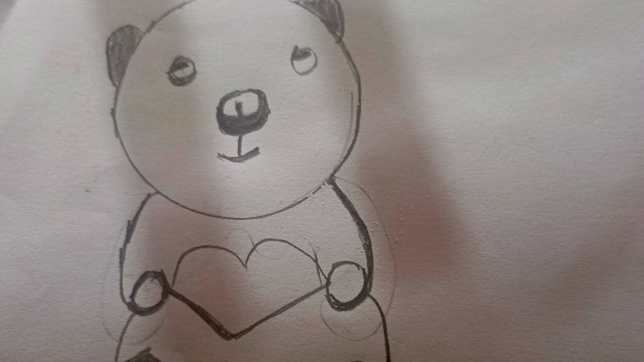 Who tk draw beautiful taddy bear with pancial 