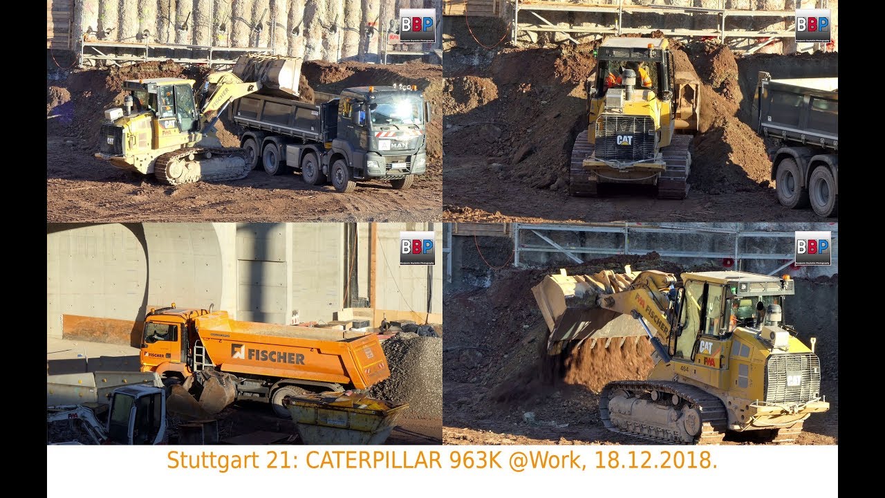 Stuttgart 21: CATERPILLAR 963K Track Loader / Kettenlader @ Work, Germany, 18.12.2018.