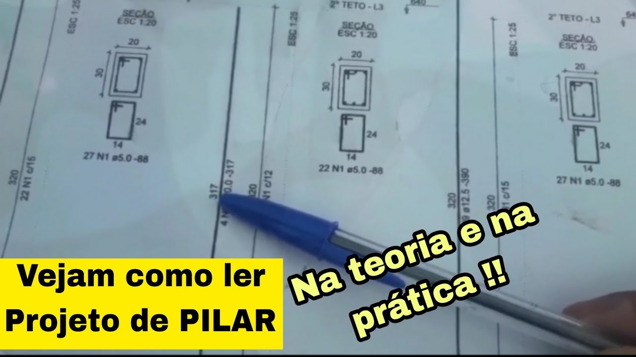 Leitura de projeto de ferragem de Pilar, vejam como é fácil e simples aprendam em alguns minutos!!