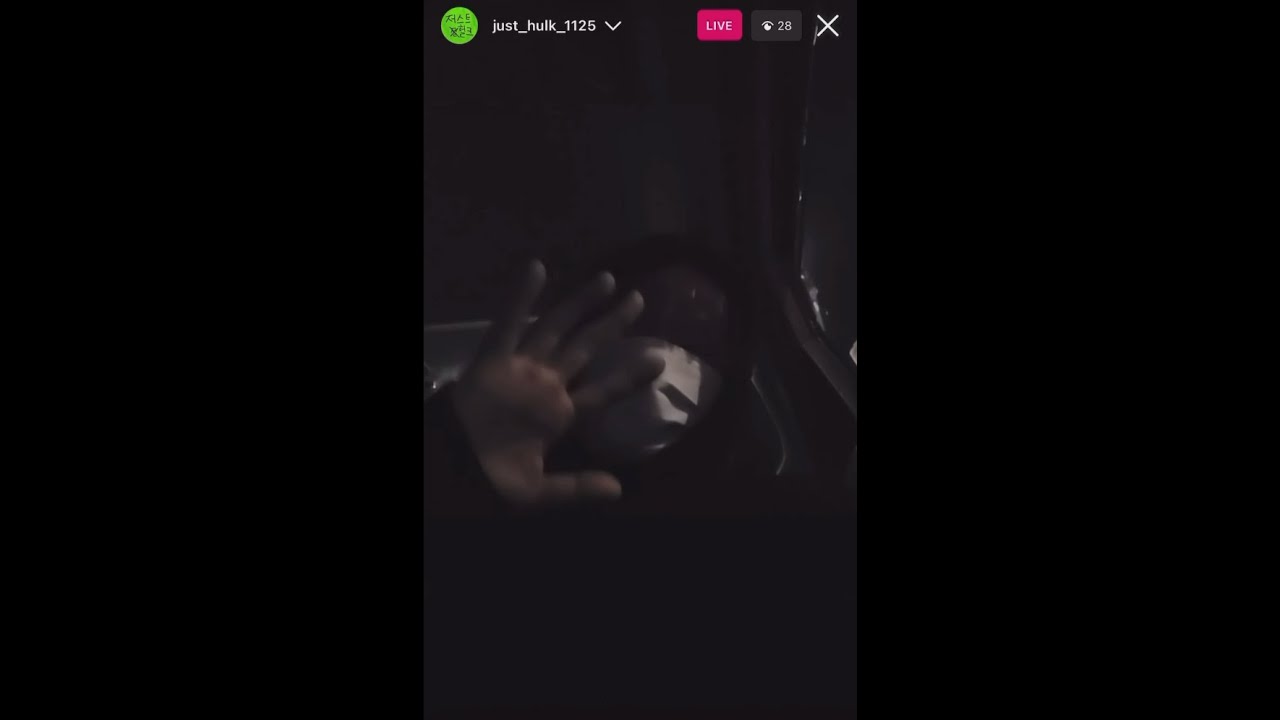 231111 헐크 인스타 라방 4K : 절크파티 전날 퇴근길🥰(Justjerk Hulk IG live💚)