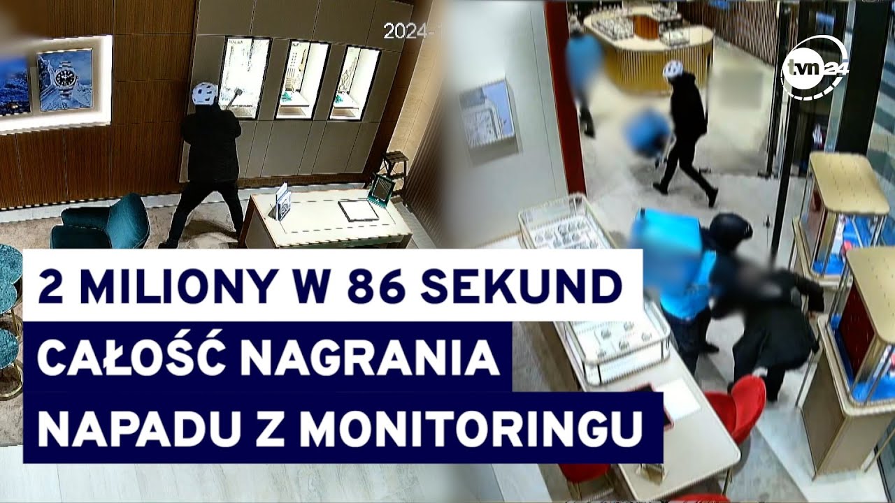 Fałszywi dostawcy jedzenia w jedynie 86 sekund okradli salon jubilerski. Całe nagranie z monitoringu