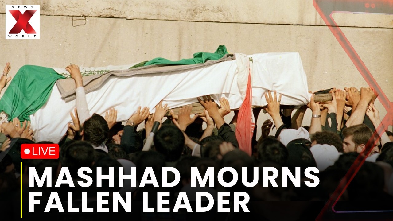 Ayatollah Ali Khamenei funeral Live: Mourners gather in Mashhad after strikes| NewsX World
