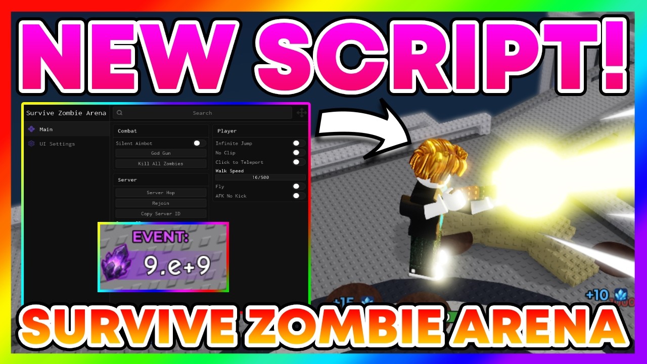 Survive Zombie Arena Script *NO KEY* - INFINITE VOID SHARDS, RAPID FIRE, INSTANT KILL + More!