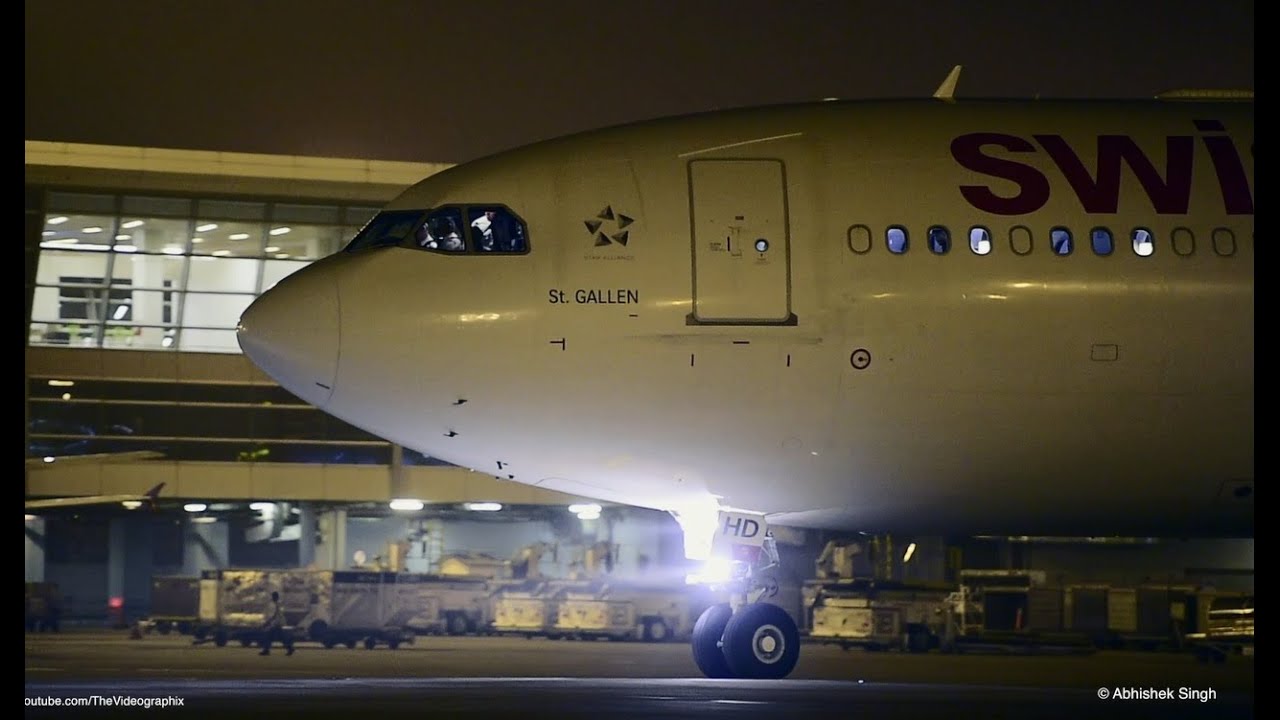Swiss Airbus 330-343 at Delhi Airport