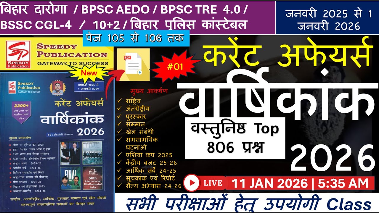 Speedy Current Affairs | Yearly Current Affairs | Complete One Year Revision | Competitive Exams