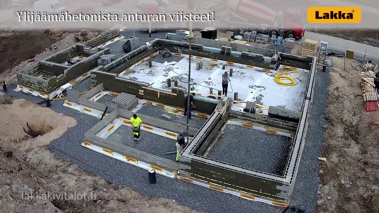 Lakka Kivitalon rakennusprojekti, osa 2, sokkeli ja täytöt (timelapse)