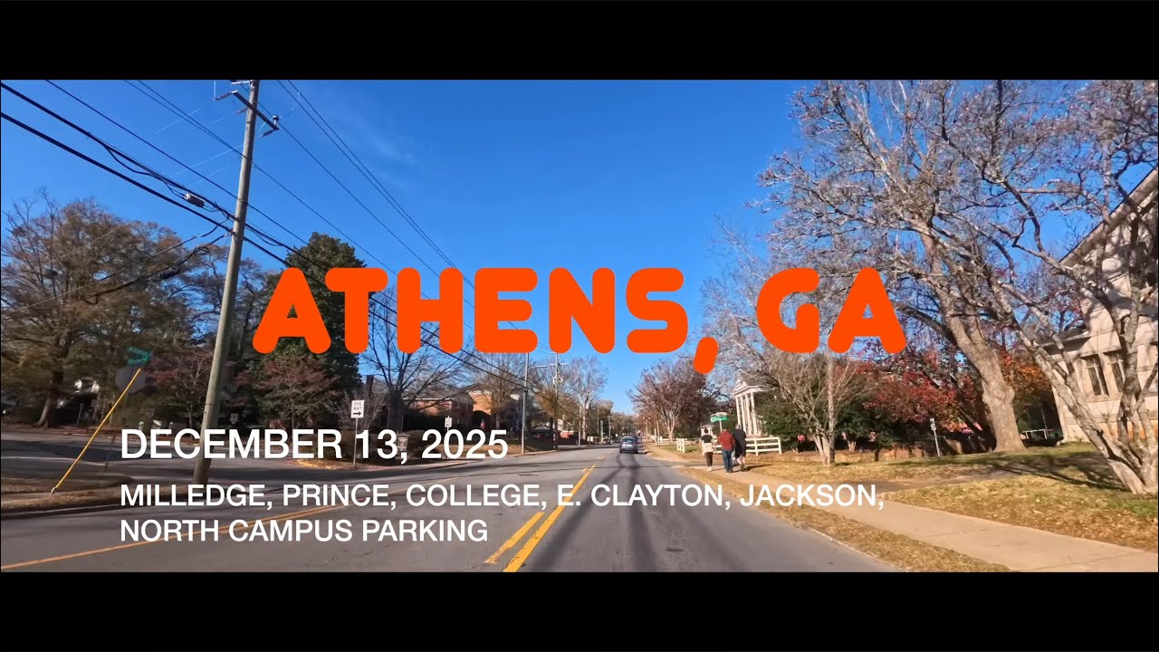 ATHENS, GEORGIA - DECEMBER 13, 2025 - MILLEDGE, PRINCE, COLLEGE, E. CLAYTON, JACKSON, N CAMPUS DECK