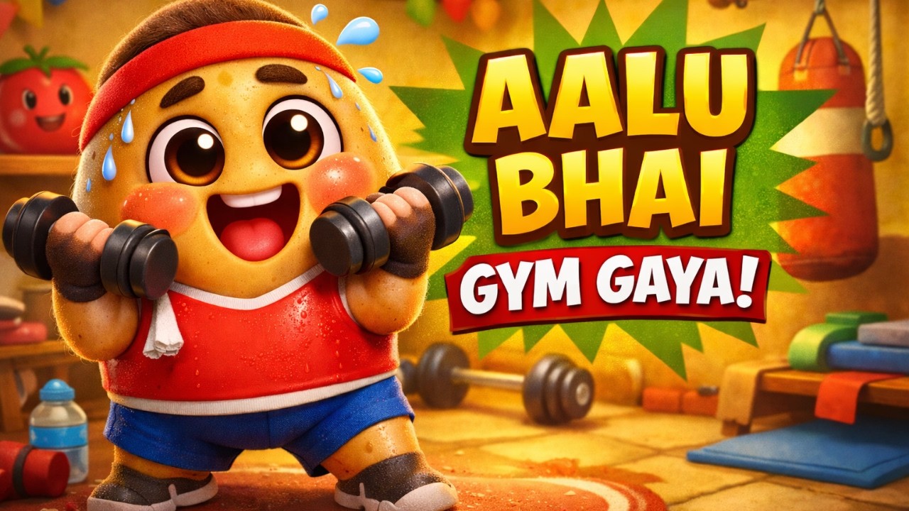 आलू भाई जिम गया 💪😂 | बच्चों का मज़ेदार देसी गाना | TinyLoop Kids