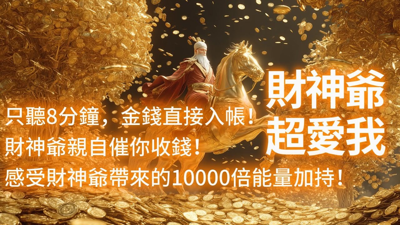 金錢音樂 ⚠️財神爺親自催你收錢！只聽8分鐘，金錢直接入帳！感受財神爺帶來的10000倍能量加持！無論是投資或創業，財神爺總是超級無敵寵愛你，給你親自送錢幫助你成功！！！吸引力法則音樂