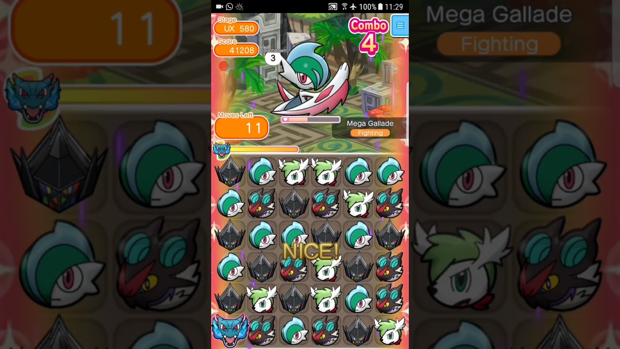 Pokemon Shuffle Mobile UX Stage 580 Mega Gallade『ポケとる スマホ版』