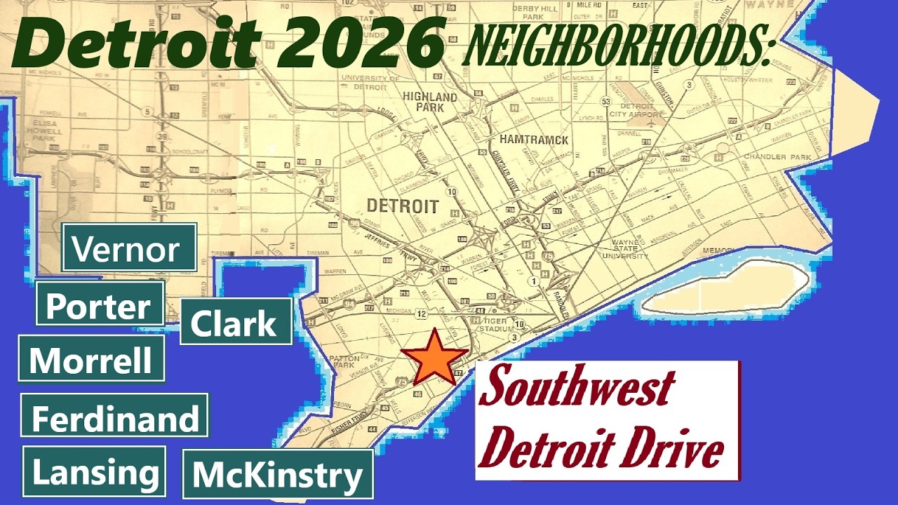 Southwest Detroit Drive On A Rainy Day. Vernor. Junction. Clark. Porter. 48209 Neighborhood Area.