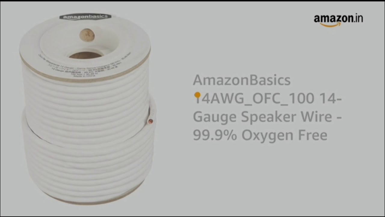 AmazonBasics 14AWG_OFC_100 14-Gauge Speaker Wire - 99.9% Oxygen Free Copper - 100 Feet //Amazon