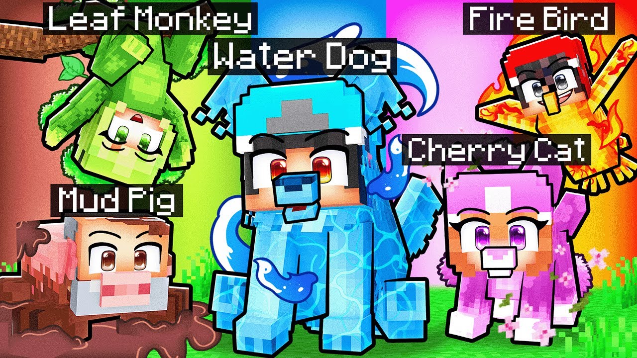 10 Friends on One Elemental Pet Block in Minecraft!