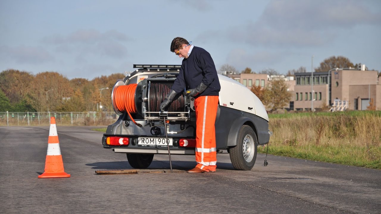 ROM 900 sewer cleaning trailer | sewer jetter drain cleaner