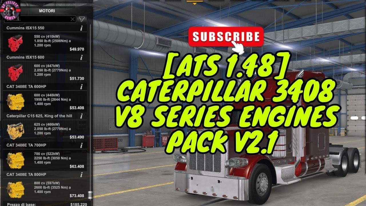 [ATS 1.48] CATERPILLAR 3408 V8 SERIES ENGINES PACK V2.1