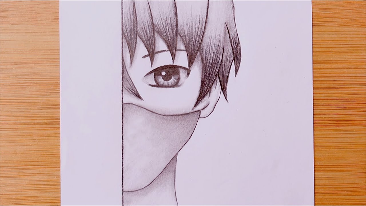 Easy Anime Drawing with pencil sketch / How to draw anime boy wearing a mask #DrawingTutorial