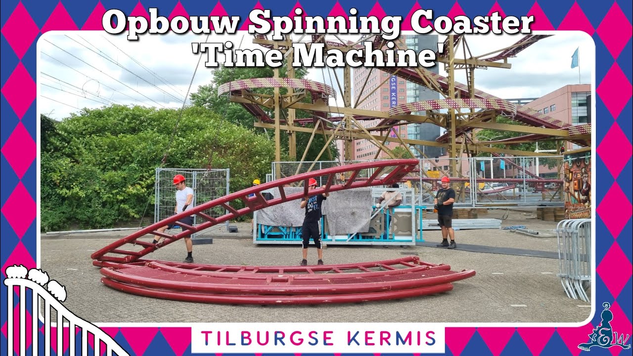 [Tilburgse Kermis] Opbouw Spinning Coaster 'Time Machine' 2023
