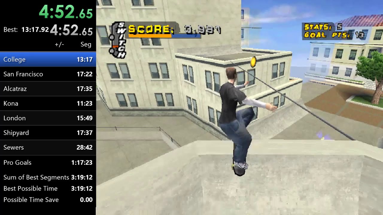Tony Hawk's Pro Skater 4 Ps1 Speedrun  - 100% - 3:16:29 [WR 9.2.2019]