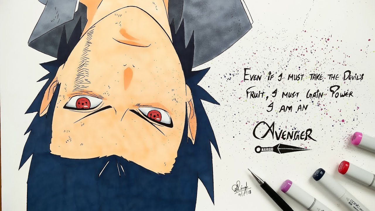 Drawing Sasuke Upside Down - Naruto Shippuden